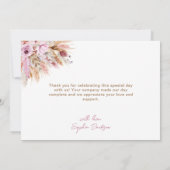 Boho Floral Little Pink Pumpkins Baby Dusche Dankeskarte (Rückseite)