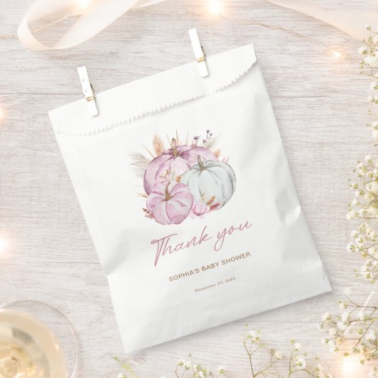 Boho Floral Little Pink Pumpkins Baby Dusche Geschenktütchen (Ausgeschnitten)