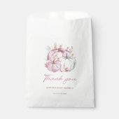 Boho Floral Little Pink Pumpkins Baby Dusche Geschenktütchen (Vorderseite)