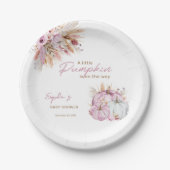 Boho Floral Little Pink Pumpkins Baby Dusche Pappteller (Vorderseite)