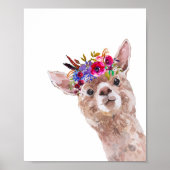 Boho Floral Llama Alpaca Kinderzimmer Child Poster (Vorne)