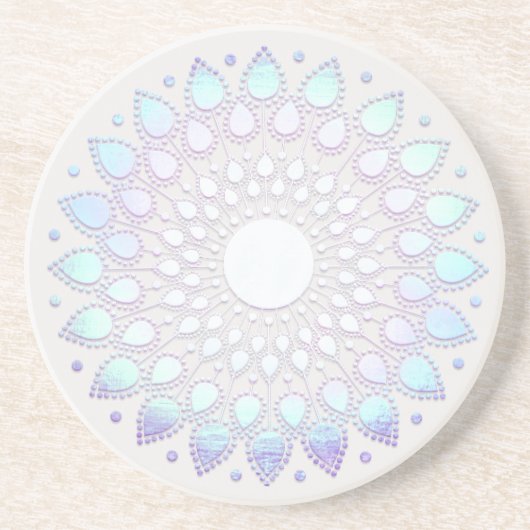 Boho Floral Lotus Mandala Getränkeuntersetzer (Vorne)