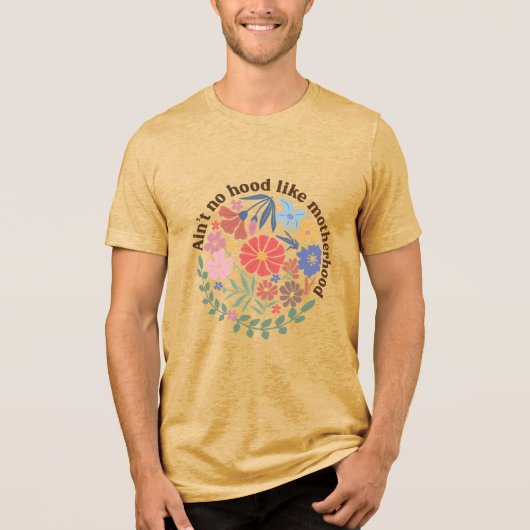 Boho Floral Mama Mutterschaft. Tri-Blend Shirt (Vorderseite)