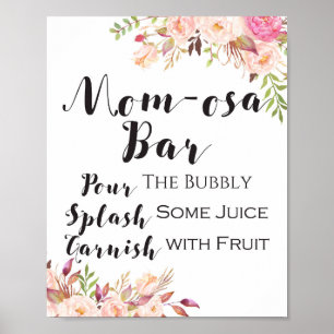Boho floral MAMA-osa Bar Sign Poster