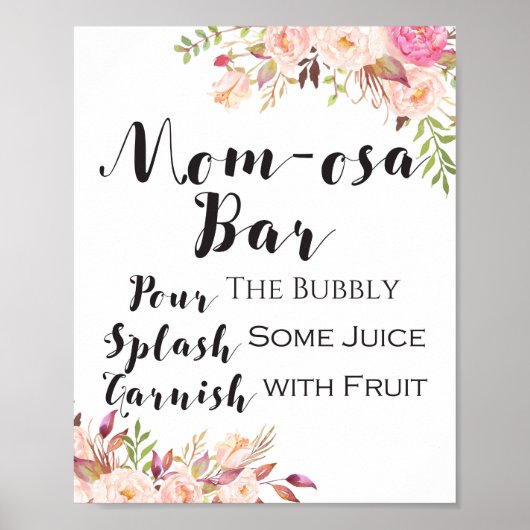 Boho floral MAMA-osa Bar Sign Poster (Vorne)