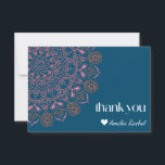 Boho Floral Mandala Aquamarin Blue Bat Mitzvah Cus<br><div class="desc">Boho Floral Mandala Aquamarin Blue Bat Mitzvah Custom Dankeschön Karte</div>