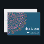 Boho Floral Mandala Aquamarin Blue Bat Mitzvah Cus Dankeskarte<br><div class="desc">Boho Floral Mandala Aquamarin Blue Bat Mitzvah Custom Dankeschön Karte</div>