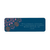 Boho Floral Mandala Aquamarin Blue Elegante Hochze (Vorne)