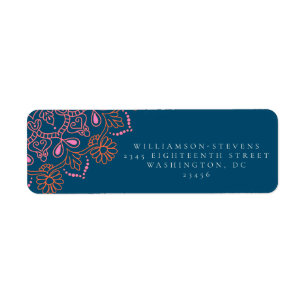Boho Floral Mandala Aquamarin Blue Elegante Hochze