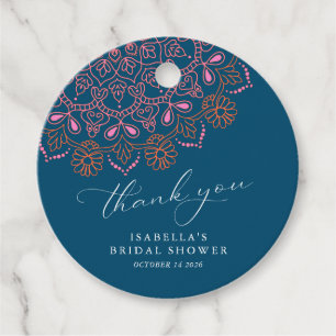 Boho Floral Mandala Aquamarines Brautparty Vielen Geschenkanhänger