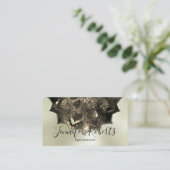 Boho Floral Mandala Chic Yoga Instructor Gold Visitenkarte (Stehend Vorderseite)