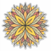 Boho Floral Mandala Colorful Aufkleber (Vorderseite)