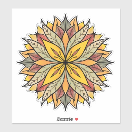 Boho Floral Mandala Colorful Aufkleber (Blatt)
