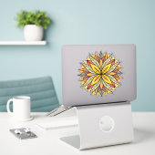 Boho Floral Mandala Colorful Aufkleber (Laptop auf Schreibtisch)
