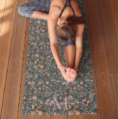 Boho Floral Mandala | Monogram Calligraphy Yogamatte