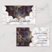 Boho Floral Mandala Rose Marble Yoga Visitenkarte (Vorne/Hinten)
