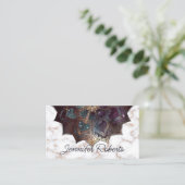 Boho Floral Mandala Rose Marble Yoga Visitenkarte (Stehend Vorderseite)