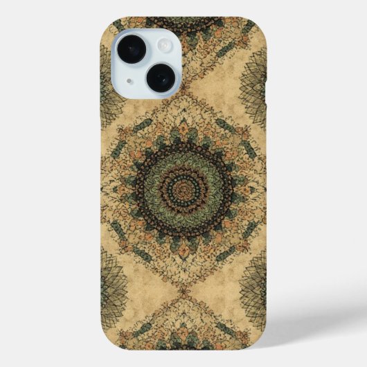 Boho Floral Mandala Watercolor iPhone Case (Rückseite)