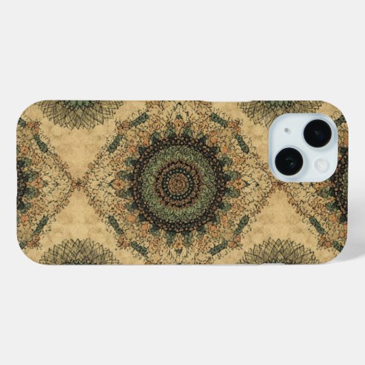 Boho Floral Mandala Watercolor iPhone Case (Rückseite (Horizontal))