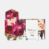 Boho Floral | Marsala Vielen Dank Geschenkschachtel (Ungefaltet)
