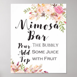 Boho floral mimosa Bar signieren Poster