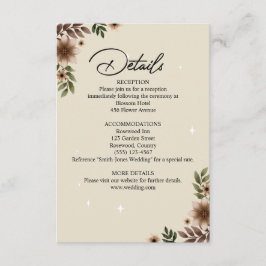 Boho Floral Minimalistisch Wedding Begleitkarte