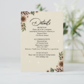 Boho Floral Minimalistisch Wedding Begleitkarte (Stehend Vorderseite)