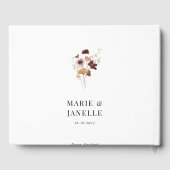 Boho Floral Minimalistisch Wedding Gästebuch (Rückseite)
