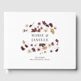 Boho Floral Minimalistisch Wedding Gästebuch
