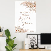 Boho Floral mit Pampas Fern Welcome Brautparty Poster (Heimbüro)