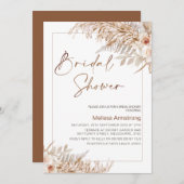 Boho Floral mit Pampas Frame Brautparty Einladung (Vorne/Hinten)