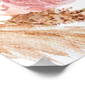 Boho Floral mit Pampas Grass Begrüßungs-Baby-Dusch Poster (Ecke)