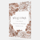 Boho Floral Mocha Brown Wedding Welcome Sign Acrylschild (Winkel)