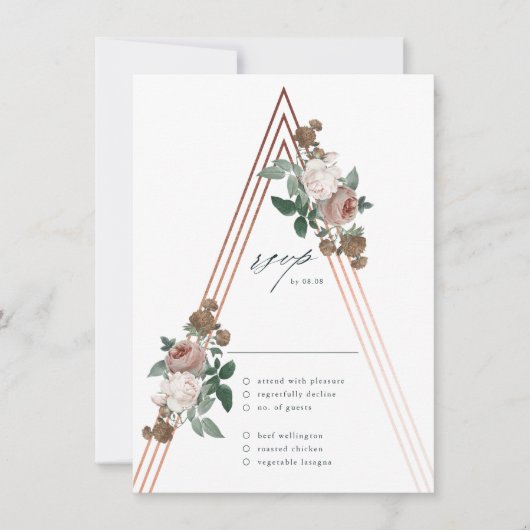 Boho Floral Modern Elegante Wedding RSVP Card Einladung (Vorderseite)
