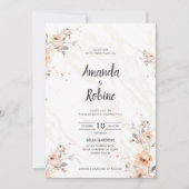 Boho Floral Modern Wedding Einladung (Vorderseite)