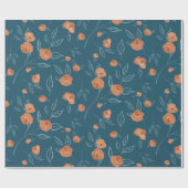 BOHO floral Moderne Badekultur Aquamarin Geschenkpapier (Flach)