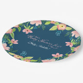 Boho Floral Modernes Baby Girl Pappteller (Schrägansicht)