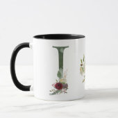 Boho Floral Monogram J-Kaffee Tasse (Links)