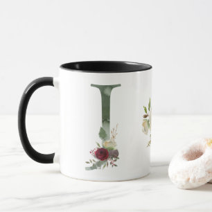 Boho Floral Monogram J-Kaffee Tasse