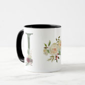 Boho Floral Monogram J-Kaffee Tasse (Vorderseite Links)