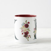 Boho Floral Monogram K-Kaffee Tasse (Zentrum)