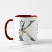Boho Floral Monogram K-Kaffee Tasse (Links)