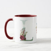 Boho Floral Monogram L-Kaffee Tasse (Links)