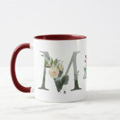 Boho Floral Monogram M Kaffee Tasse (Links)