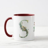 Boho Floral Monogram S-Kaffee Tasse (Links)