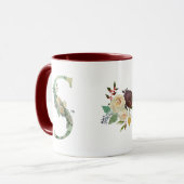 Boho Floral Monogram S-Kaffee Tasse (Vorderseite Links)