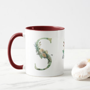 Boho Floral Monogram S-Kaffee Tasse