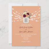 Boho Floral Monogram Wedding Einladung (Vorderseite)
