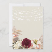 Boho Floral Monogram Wedding Einladung (Rückseite)