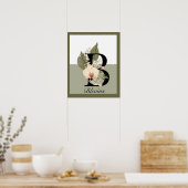 Boho Floral Monogramm B Poster (Küche)
